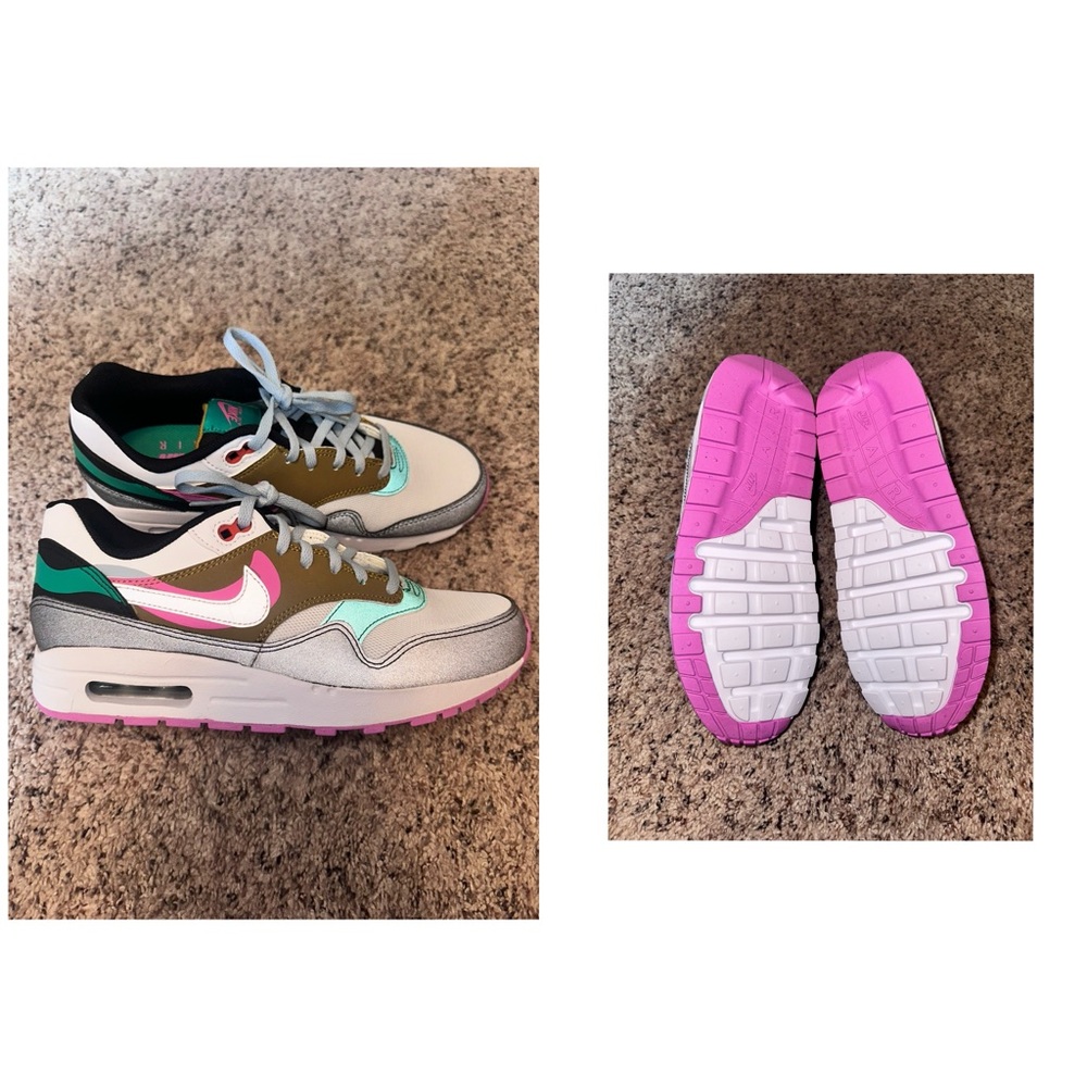 Nike Air Max Sneakers - Pink, Green, Brown, White